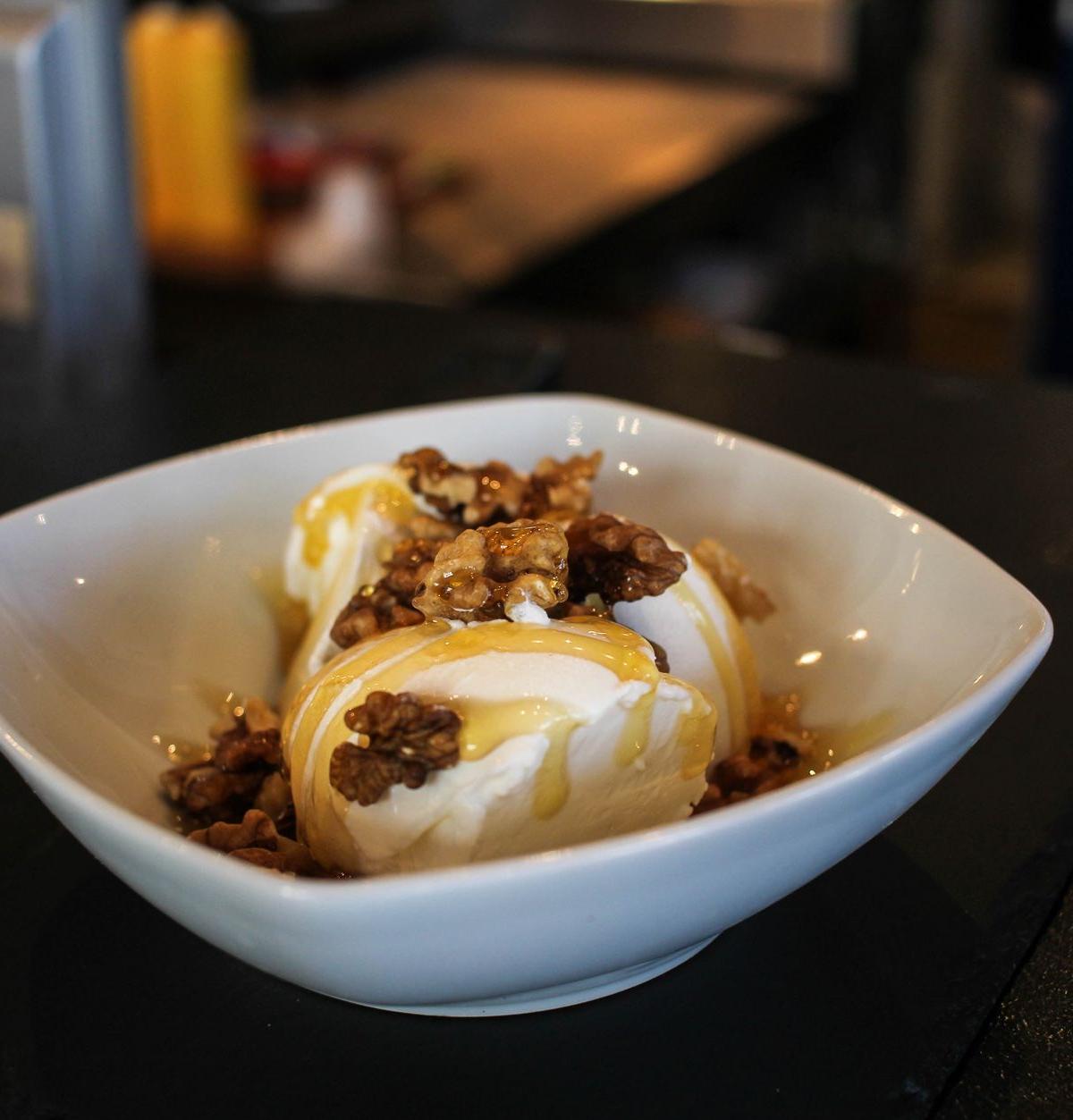 Ice Cream with Walnuts and Honey