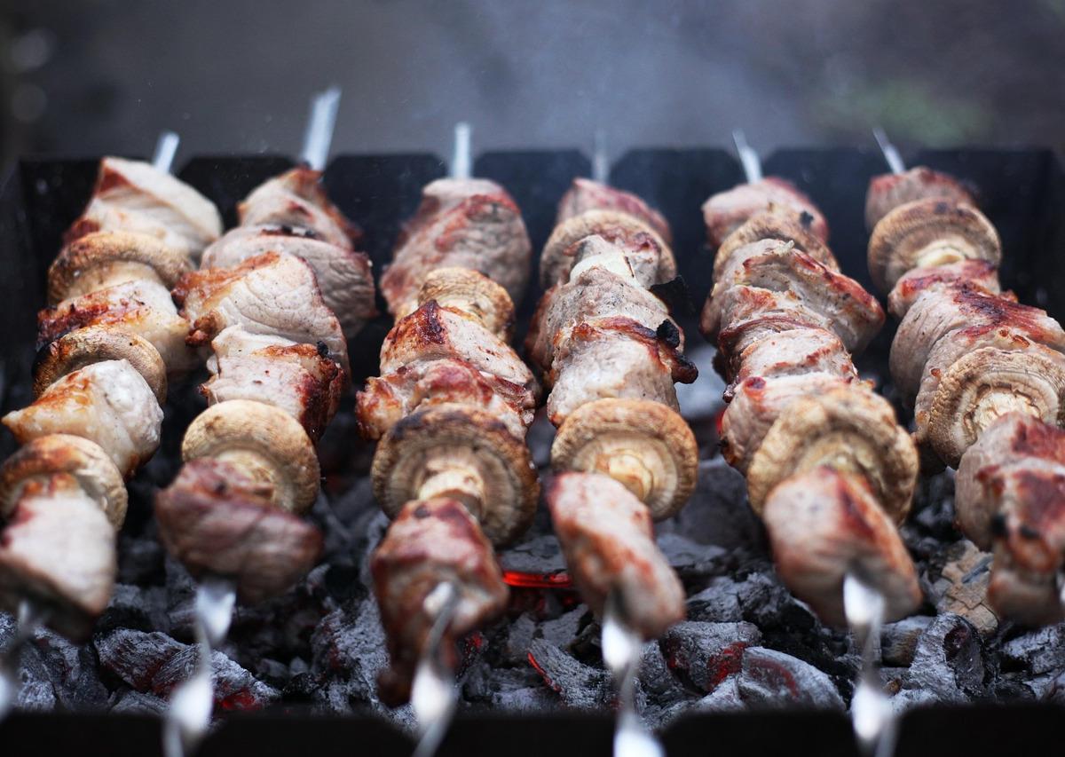 Meat and Mushroom Kebabs