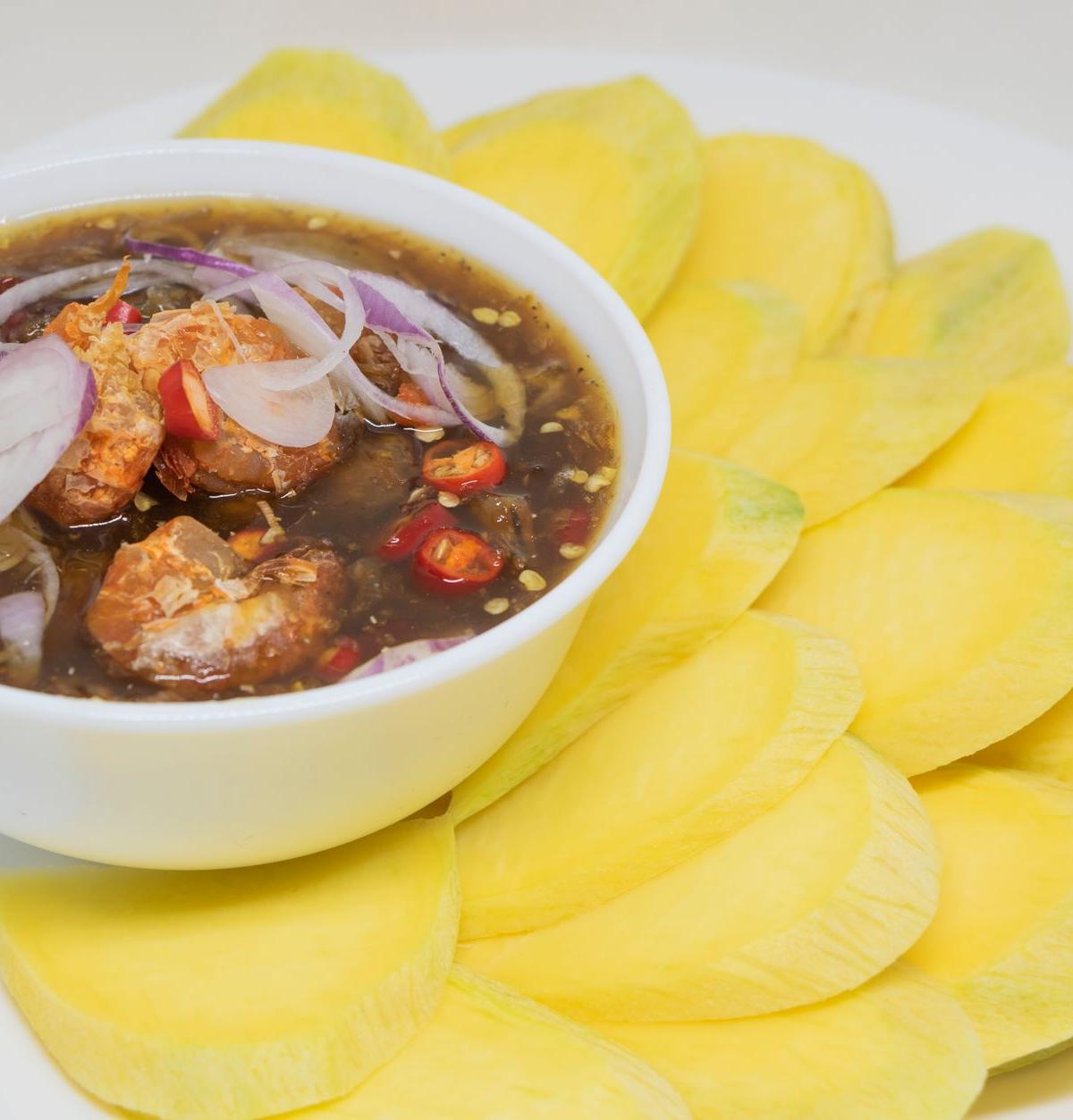 Meatball Dipping Sauce with Crispy Cassava Crackers