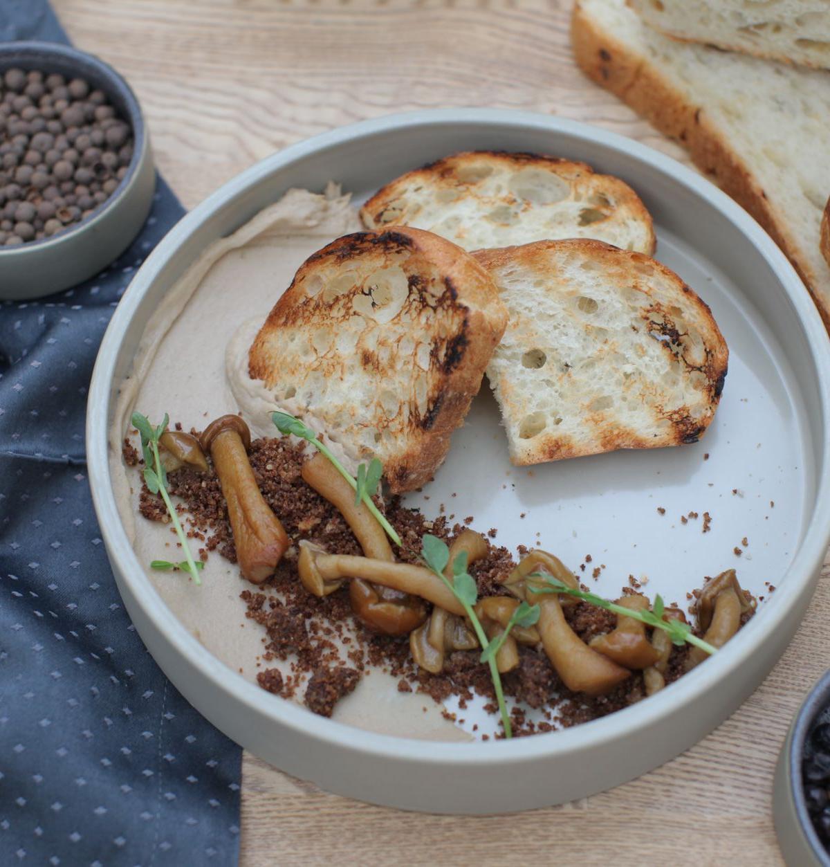 Mushroom Risotto with Toasted Bread