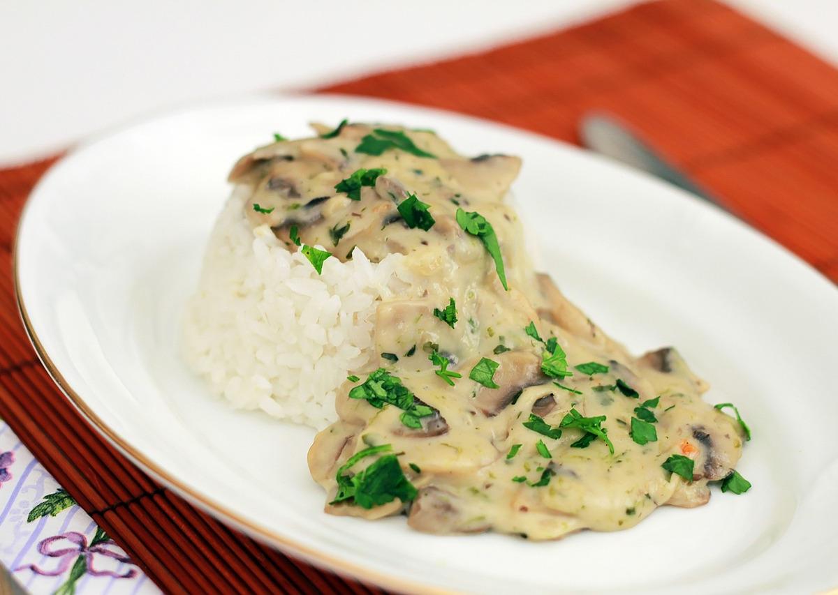 Mushroom Stroganoff with Rice