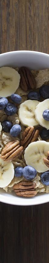 Oatmeal Bowl with Banana, Blueberries, and Pecans