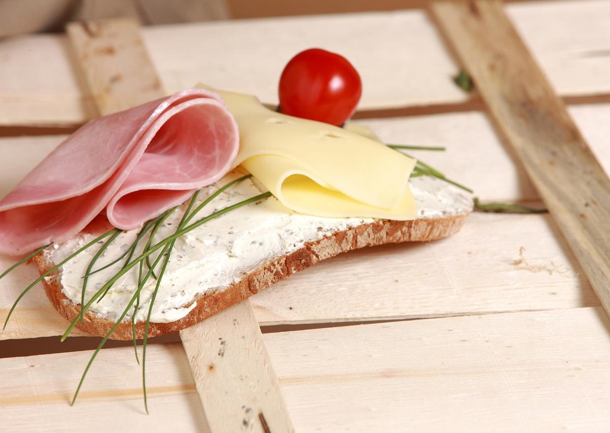 Open-faced Sandwich with Ham and Cheese