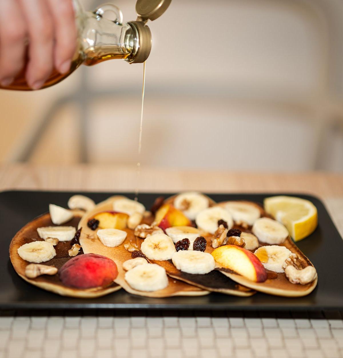 Pancakes with Fruit and Syrup