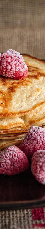 Pancakes with Raspberries and Syrup