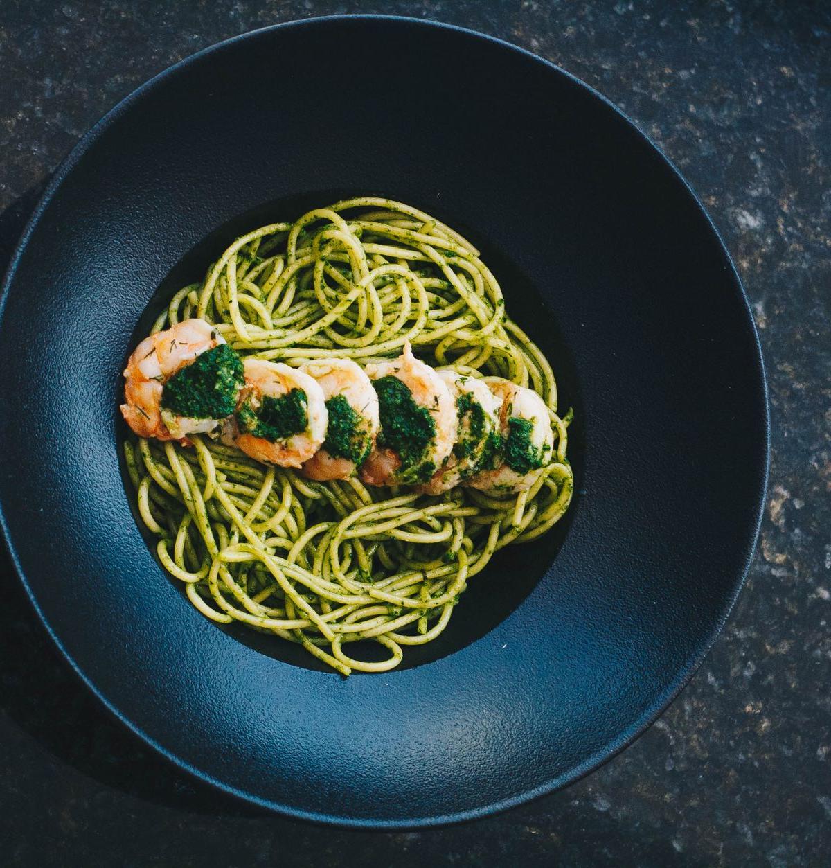 Pesto Pasta with Shrimp