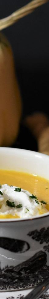 Pumpkin Soup with Cream and Chives