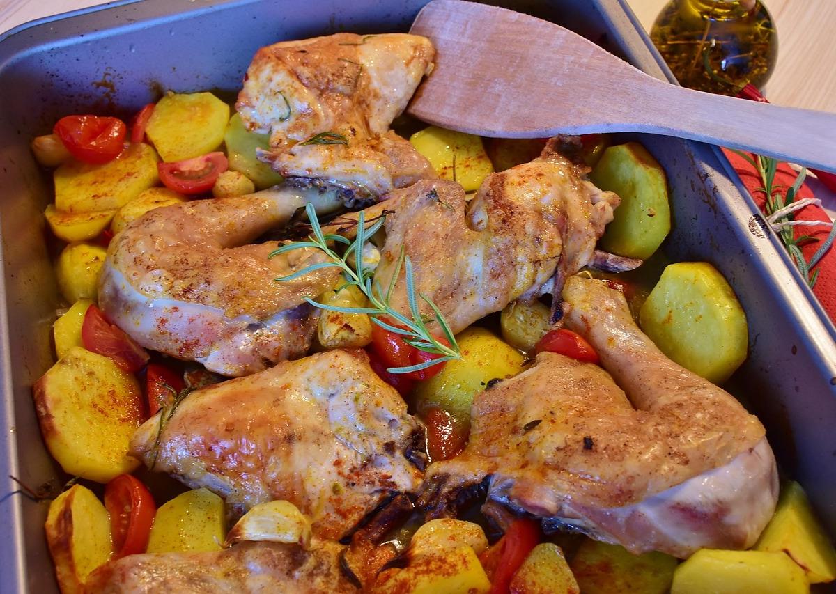 Roast Chicken with Potatoes and Herbs