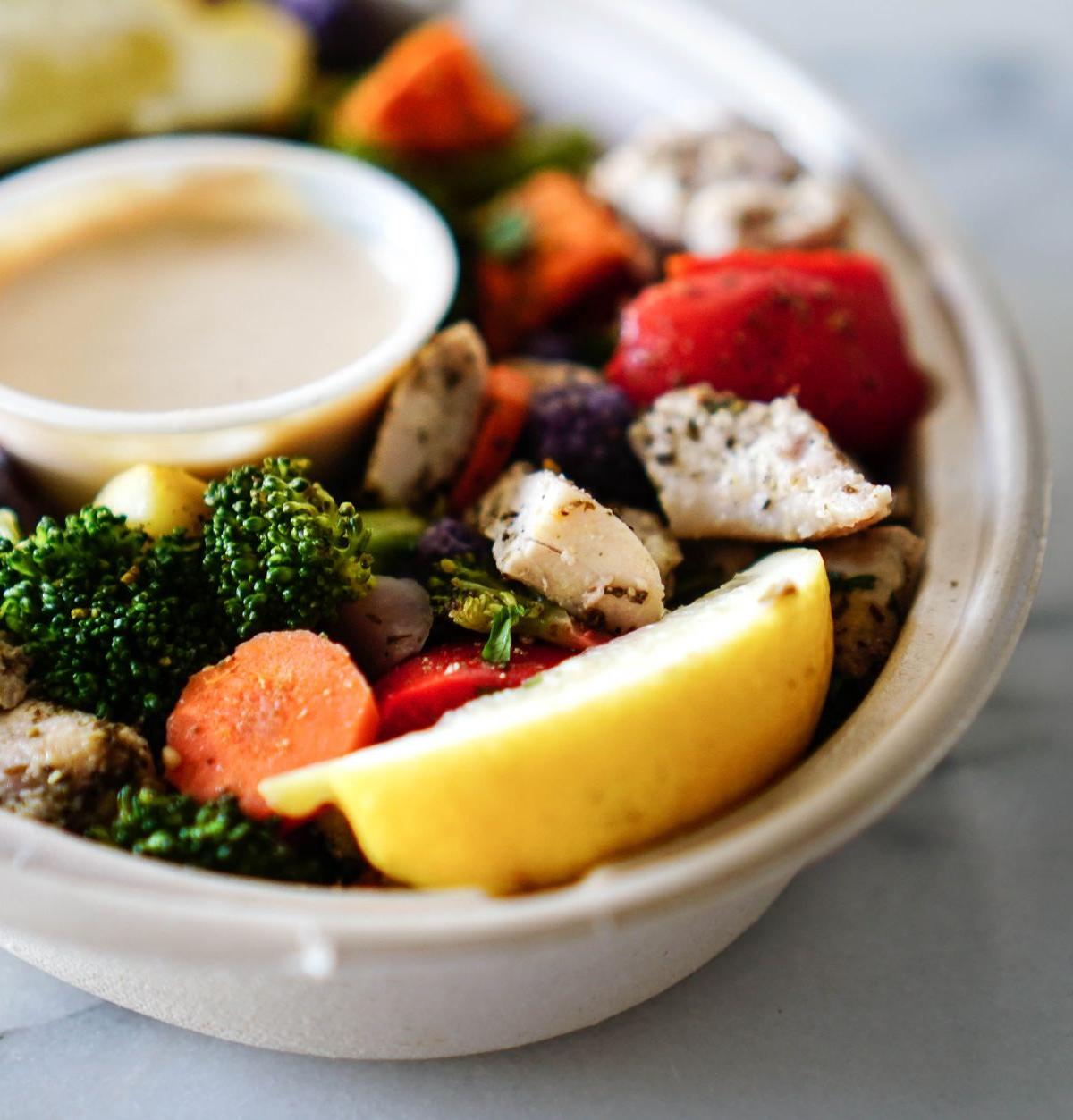 Roasted Vegetable and Chicken Bowl