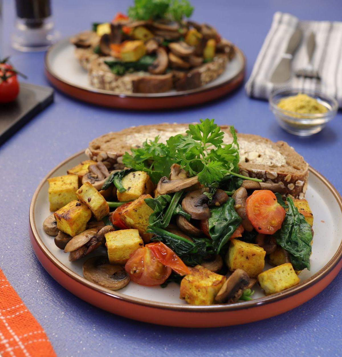 Roasted Vegetable and Mushroom Toast
