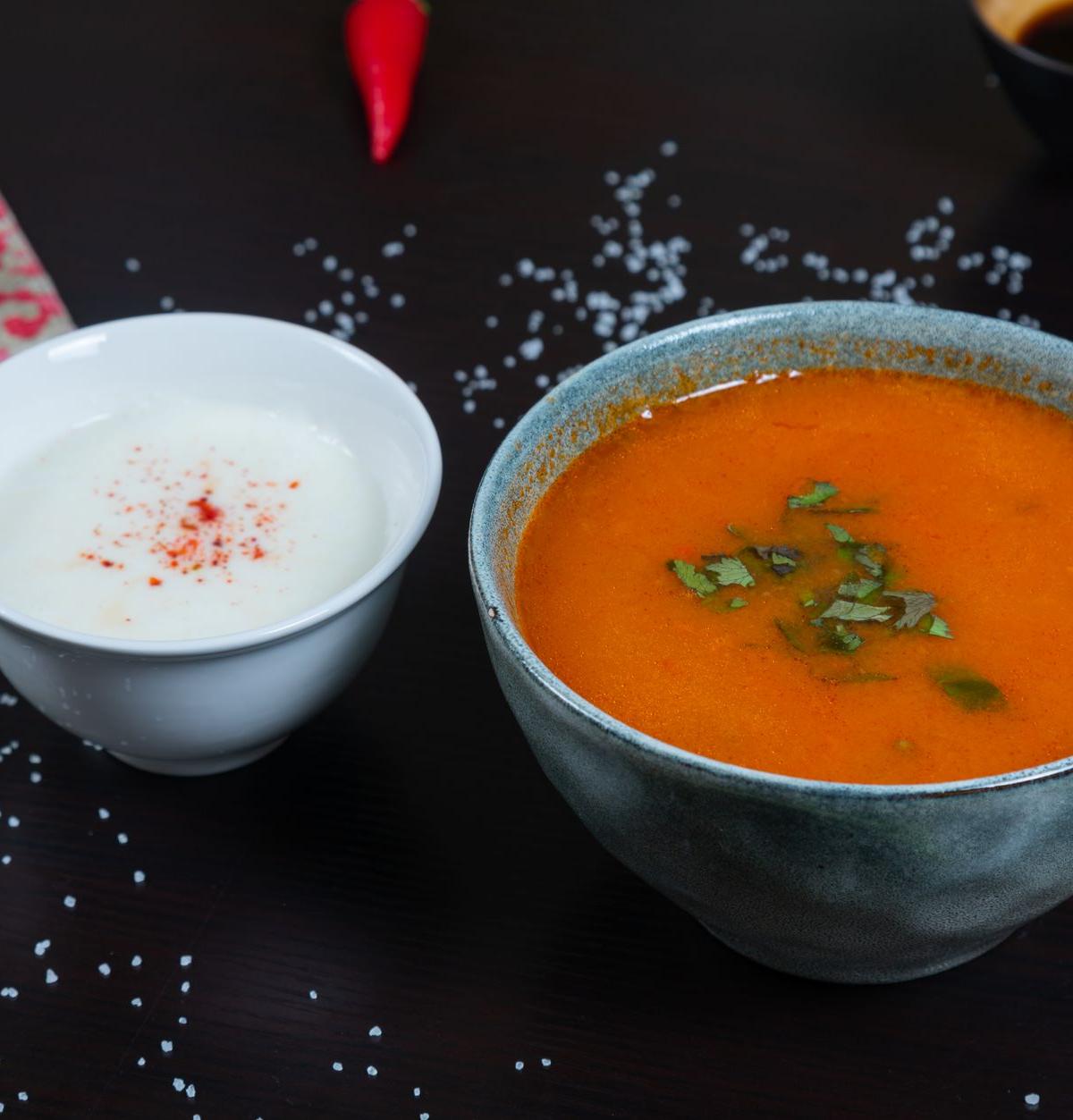 Sambar with Coconut Chutney