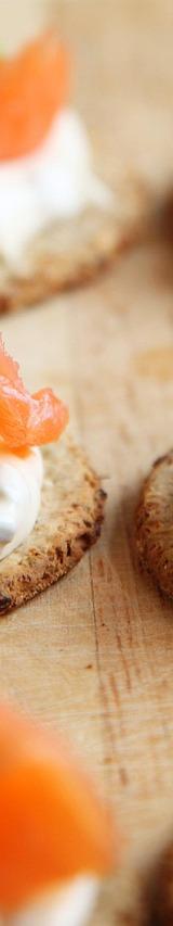 Smoked Salmon on Crackers with Cream Cheese and Chives