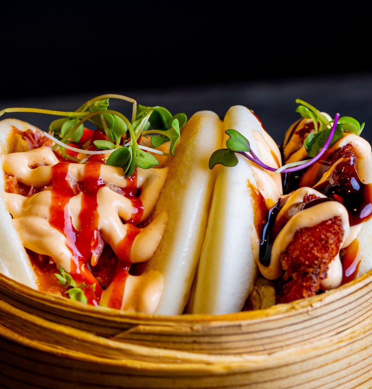 Steamed Bao with Fried Chicken