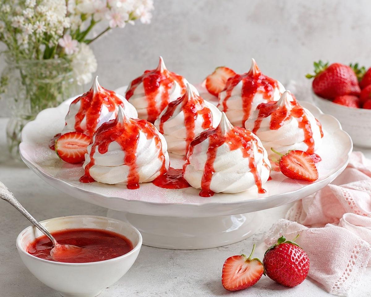 Strawberry Meringue Nests
