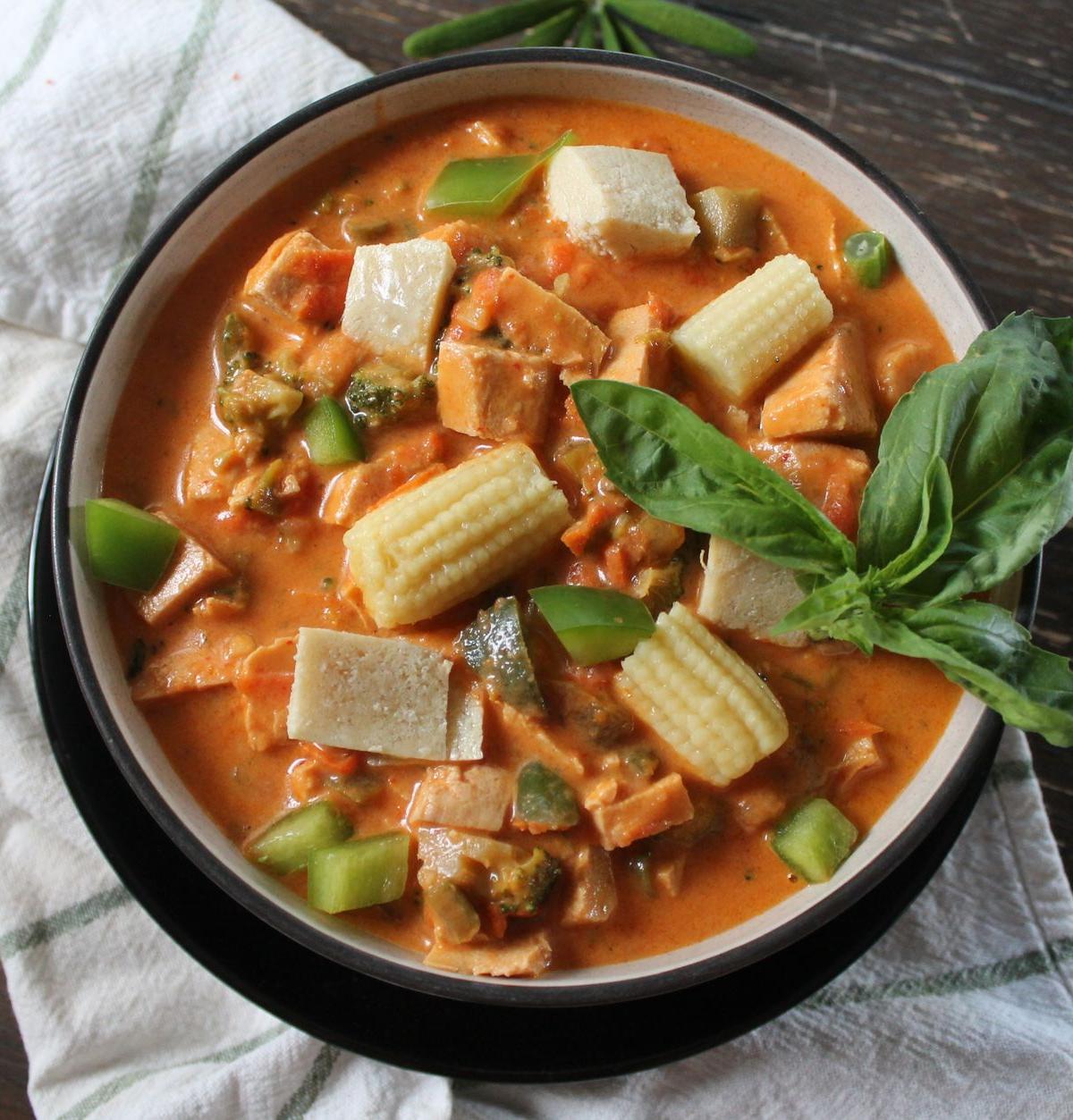 Thai Red Curry with Tuna and Baby Corn