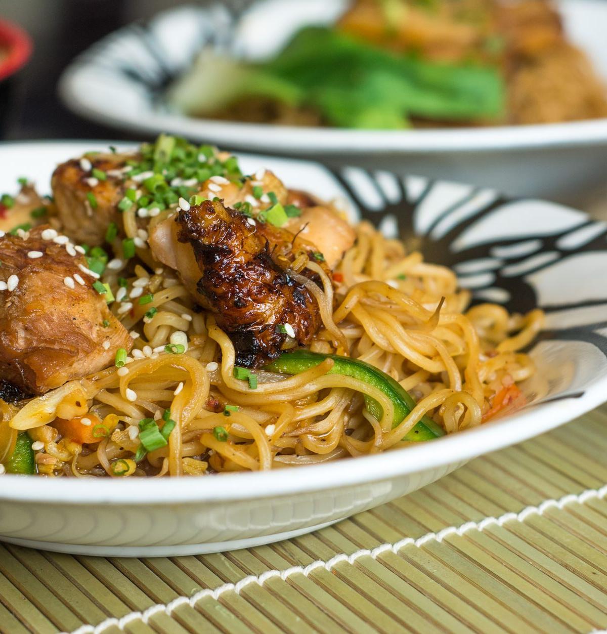 Three Cup Chicken with Noodles