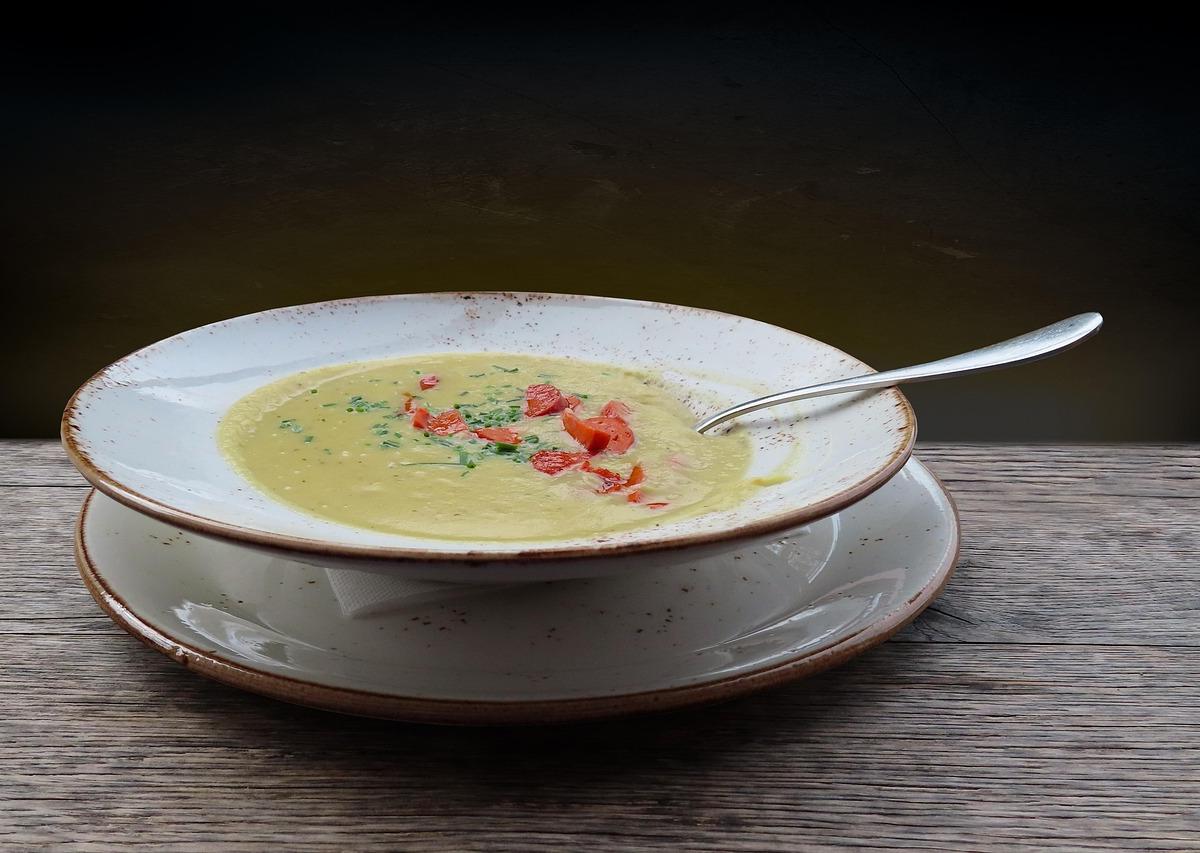 Vegetable Cream Soup with Shrimp