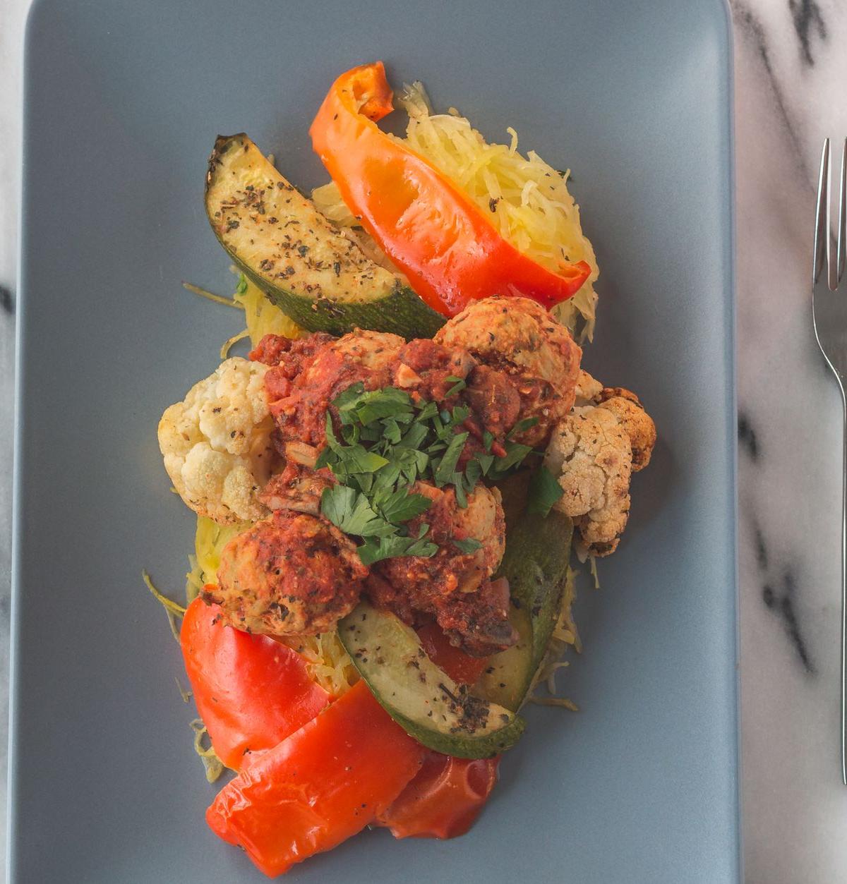 Vegetable Medley with Meatballs and Cheese
