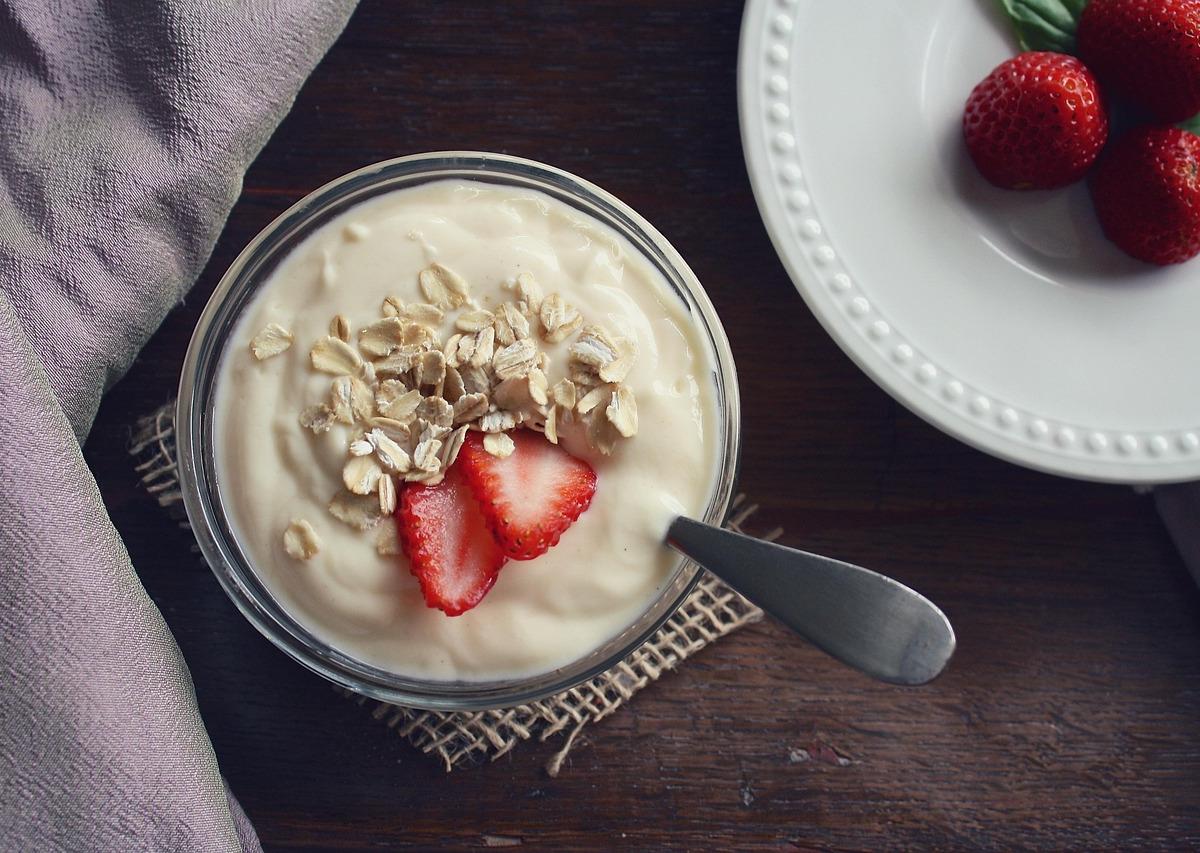 Yogurt with Granola and Strawberries