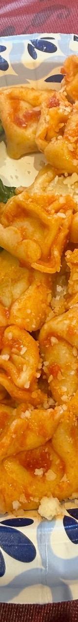 Saucy Tomato Ravioli with Parmesan & Herbed Cucumber Salad