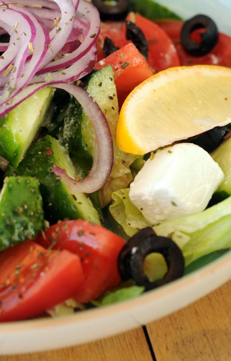 10-Min Greek Salad with Crispy Feta
