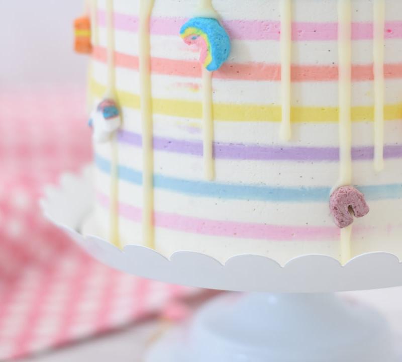 10-Min Rainbow Cereal Layer Cake