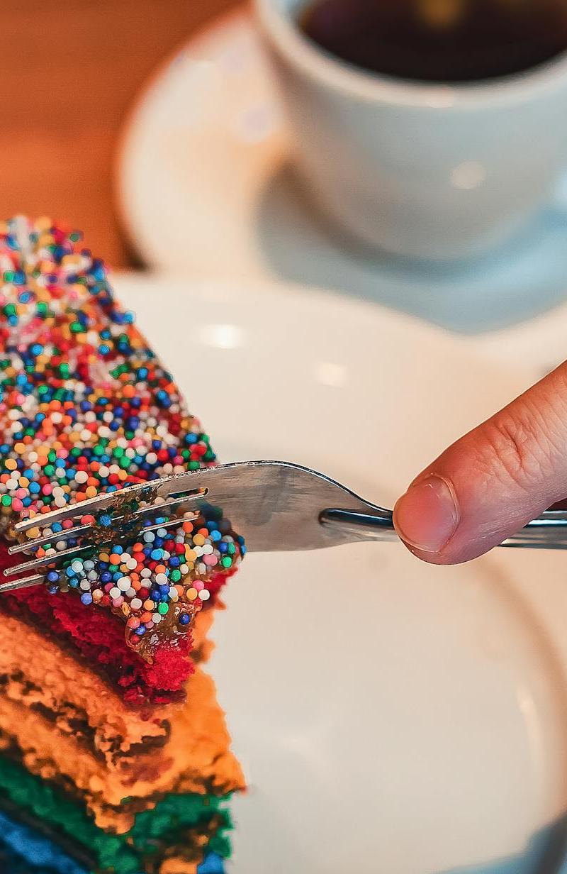 10-Minute Rainbow Cake Slice
