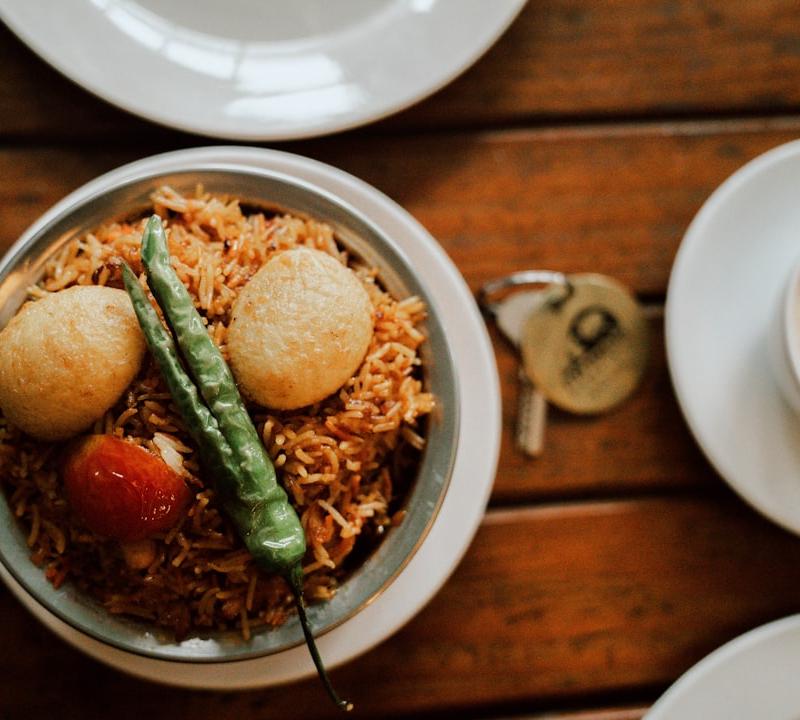 15-Min Egg Biryani with Quick Raita