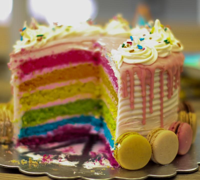 15-Min Rainbow Layer Cake (No Bake)
