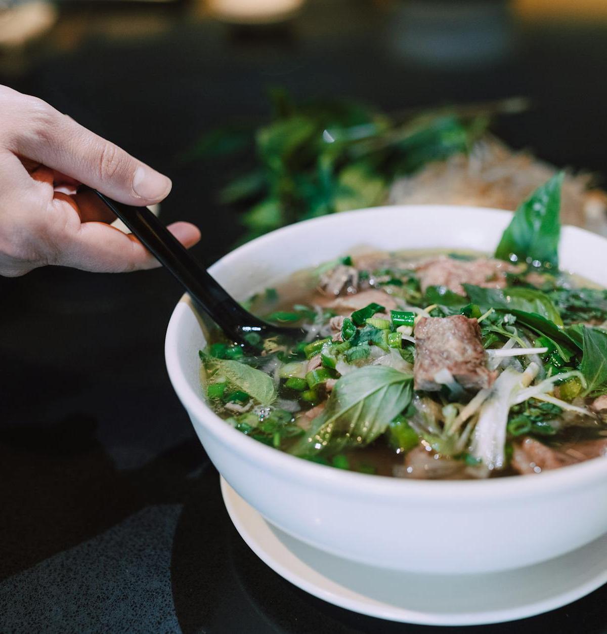15-Min Pho with Rare Beef & Fresh Herbs