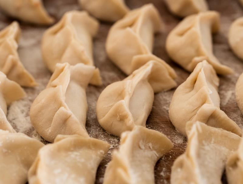 Pan Pierogi with Crispy Pork