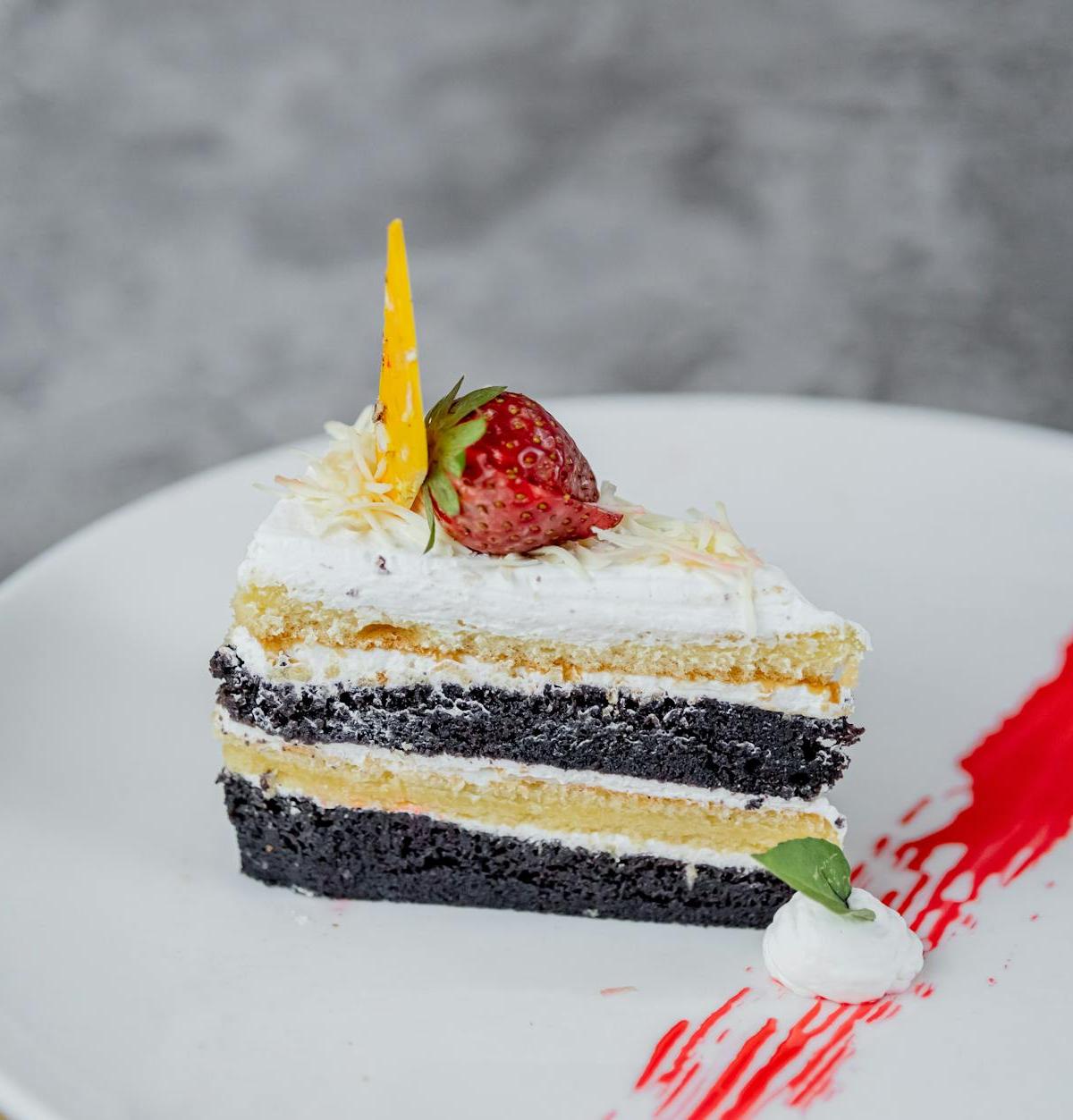 5-Min Chocolate Cake with Berries & Cream