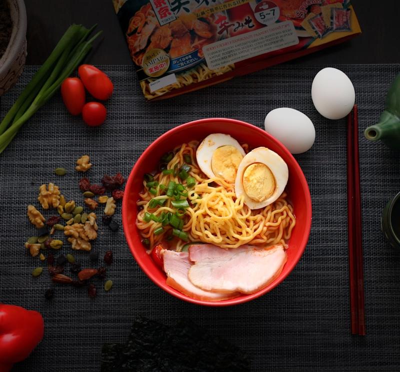 Spicy Ramyeon with Egg & Shrimp
