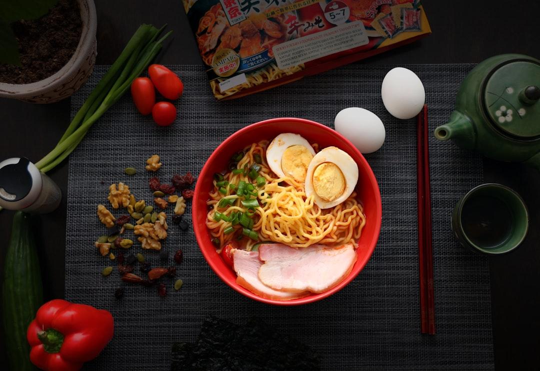 Spicy Ramyeon with Egg & Shrimp
