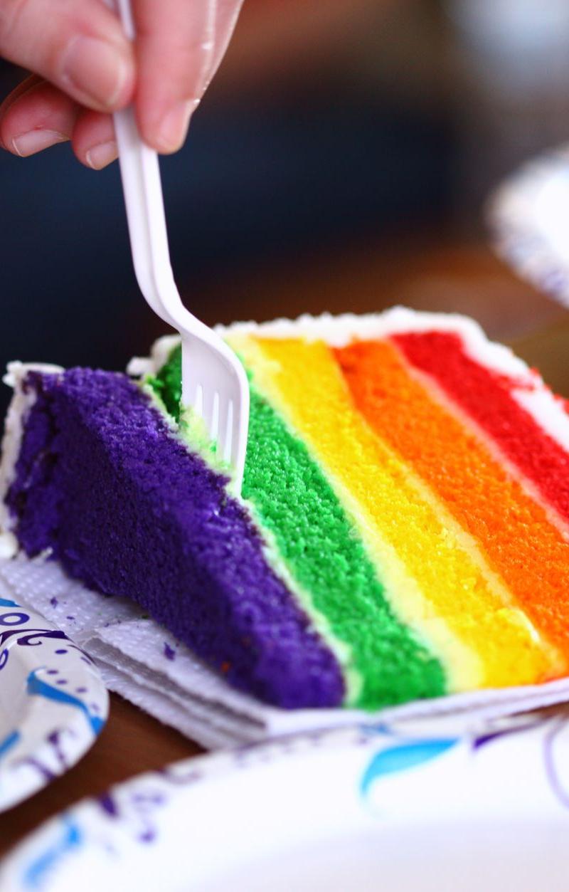 5-Minute Rainbow Layer Cake (No-Bake)