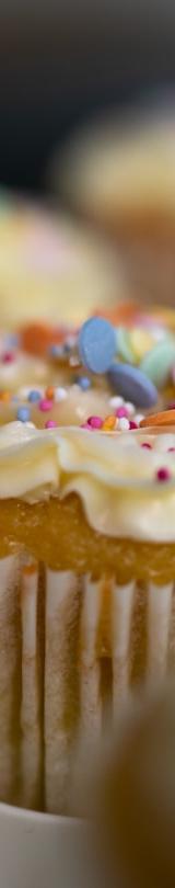 5-Minute Vanilla Cupcakes with Sprinkle Frosting