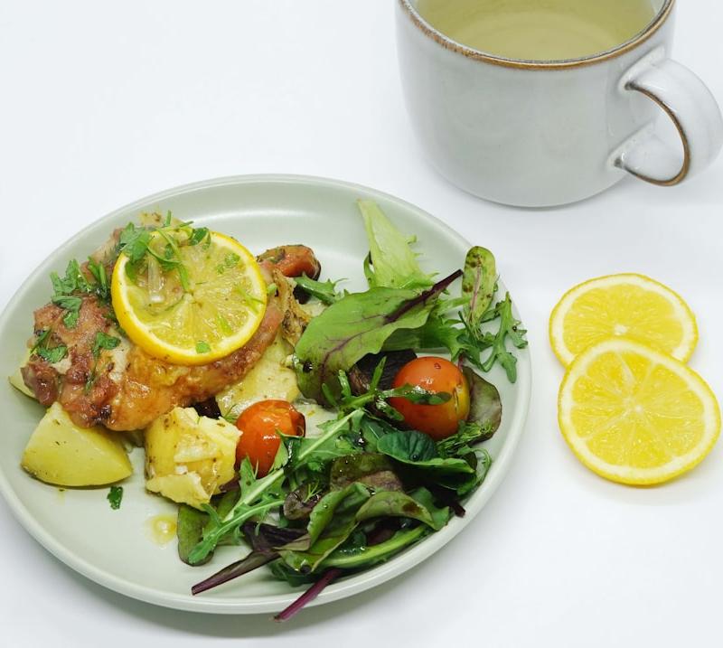 Air Fryer Salmon with Lemon & Herb Butter
