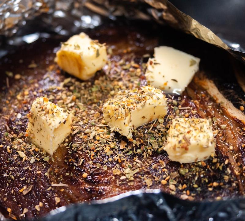 Air Fryer Steak with Garlic Butter