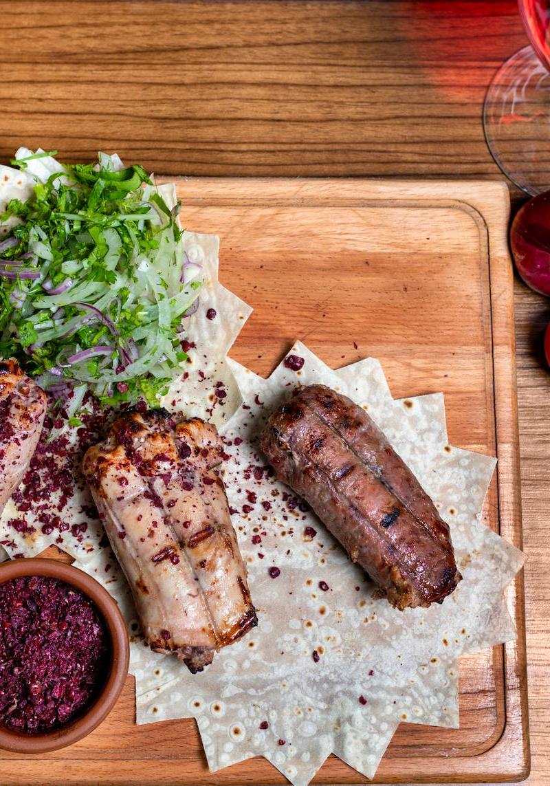 Aleppo Lamb Kebab with Sumac & Herb Salad