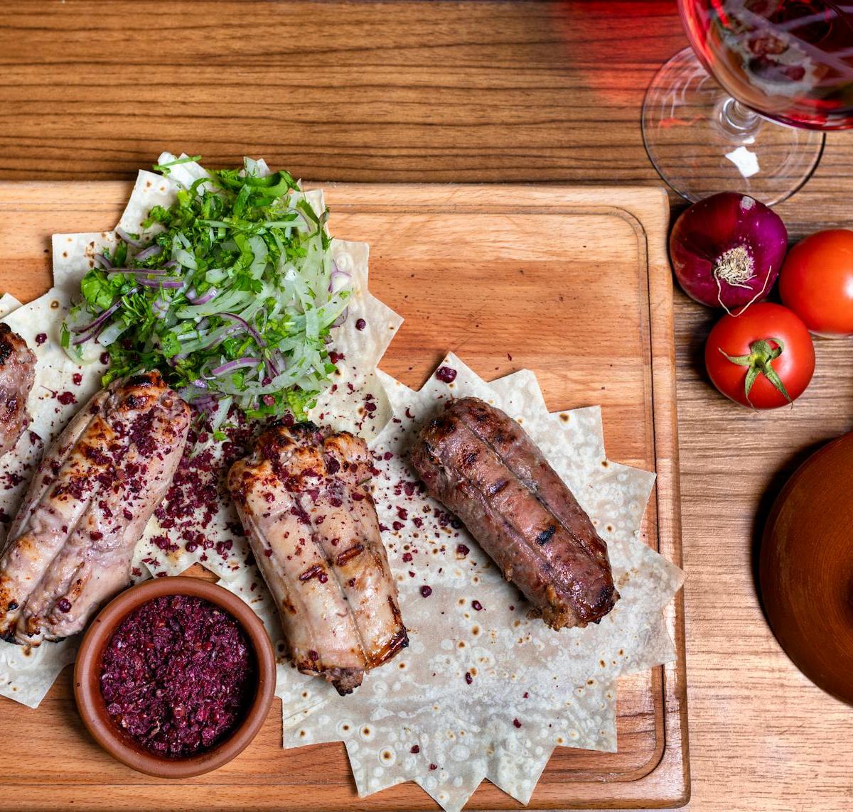 Aleppo Lamb Kebab with Sumac & Herb Salad
