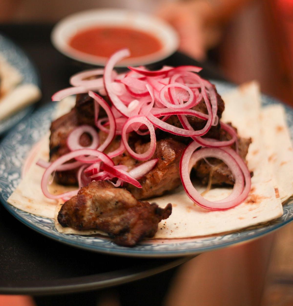 Aleppo Spiced Lamb Kebab with Flatbread