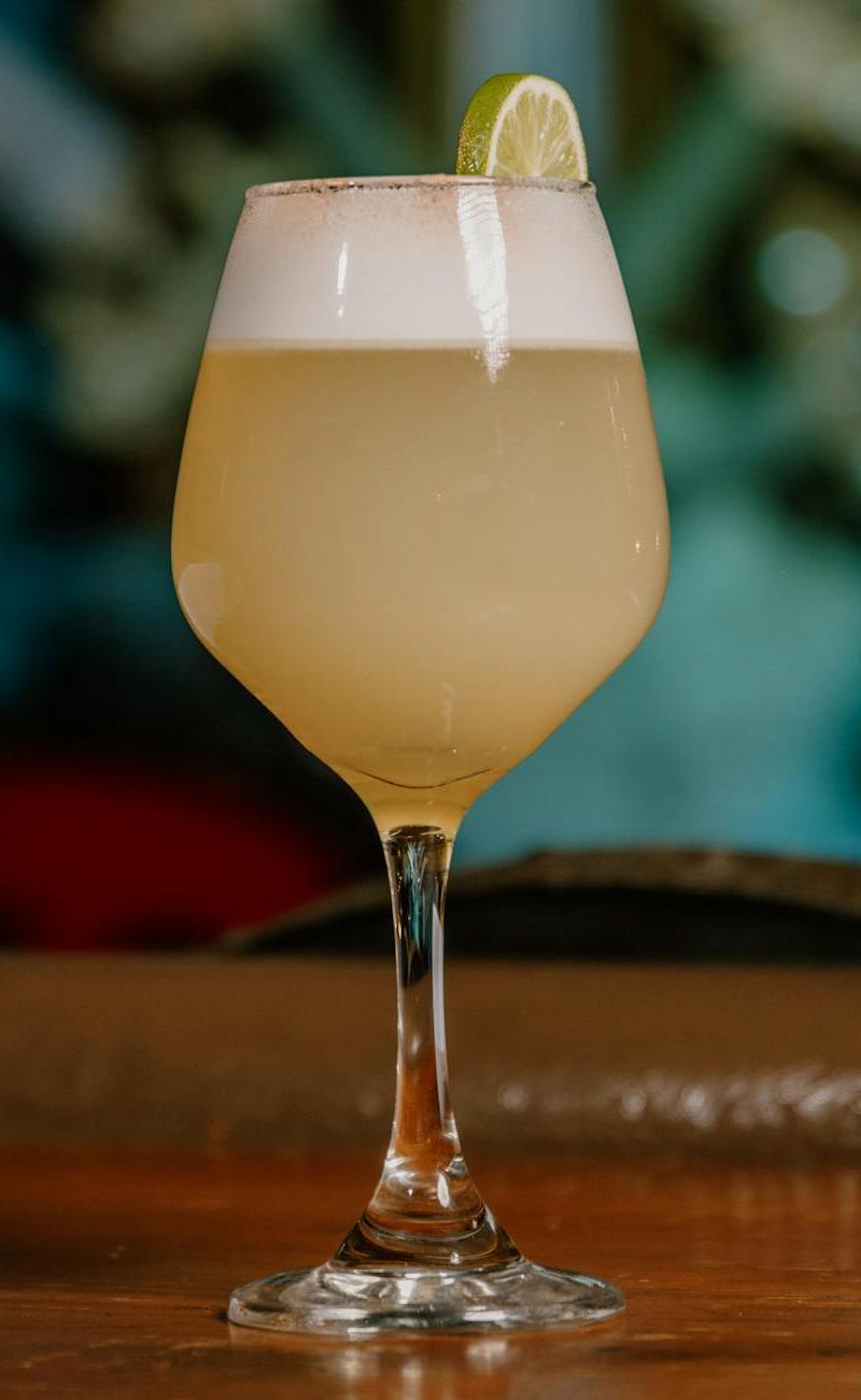 Amaretto Sour with Aquafaba Foam