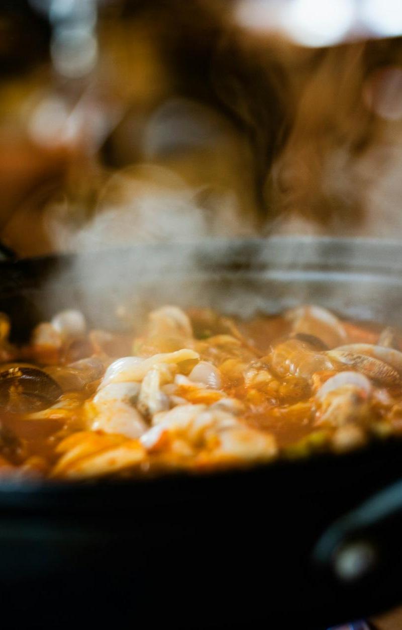 Appam with Kerala Chicken & Shrimp Stew