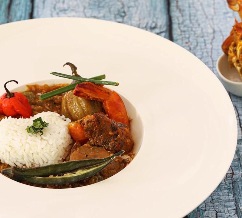 Appam with Chicken & Vegetable Stew