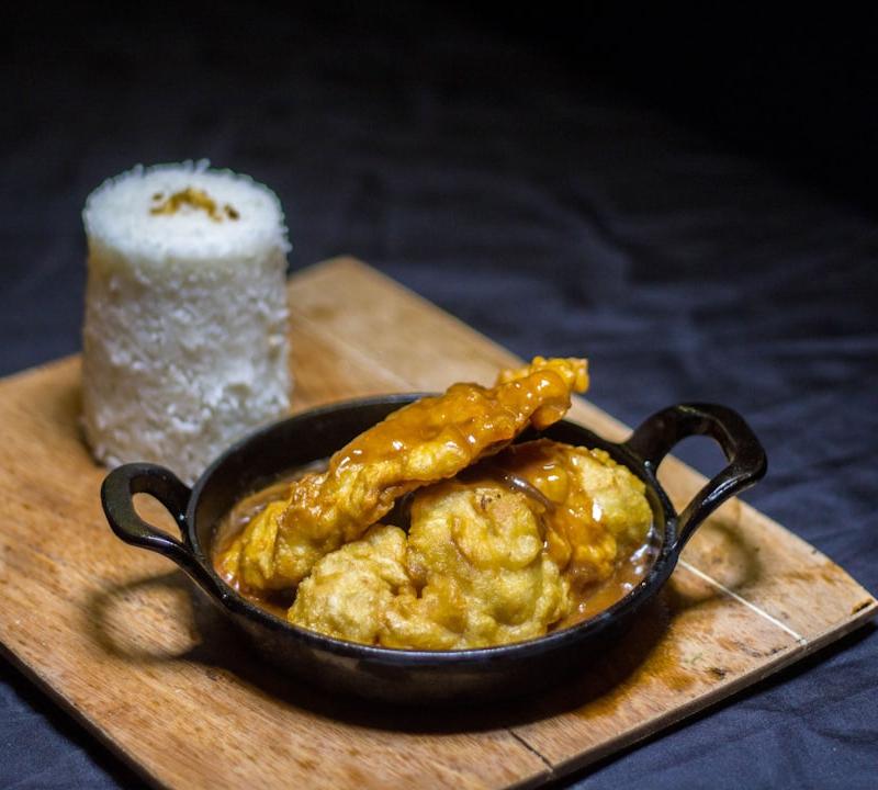 Appam with Coconut Chicken Stew