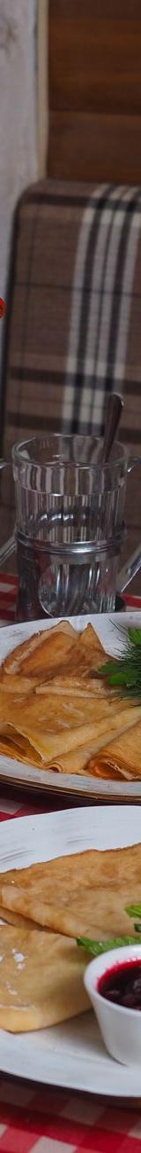 Austrian Palatschinken with Jam & Sour Cream