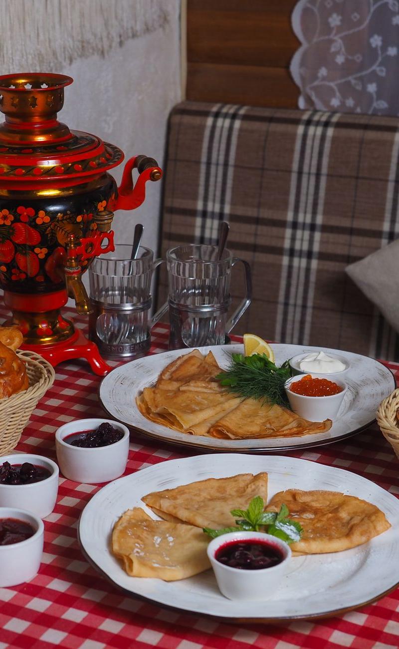 Austrian Palatschinken with Jam & Sour Cream