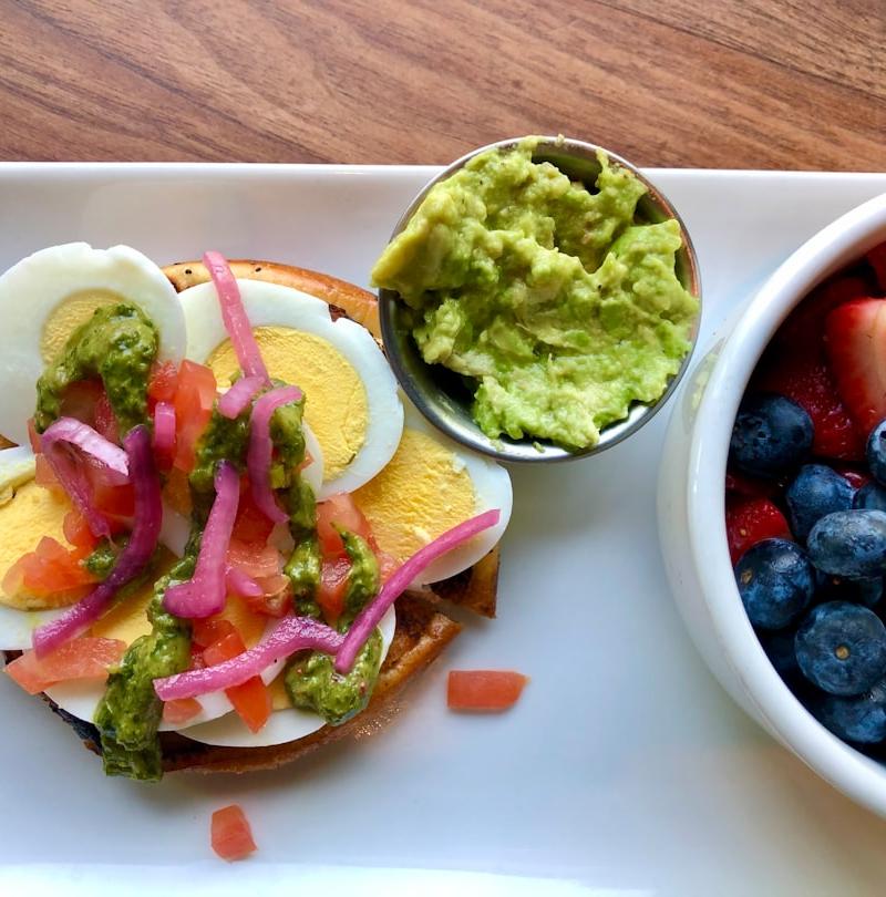 Avocado Toast Bagel with Soft Egg