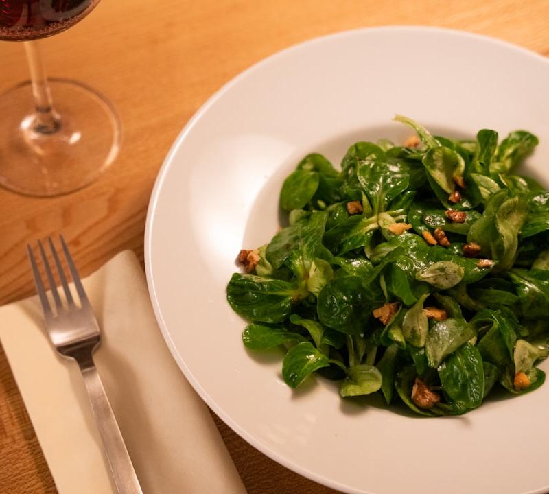 Baby Spinach Salad with Warm Bacon Vinaigrette
