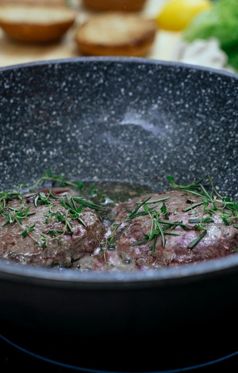 Balkan Stuffed Burger with Egg & Mushrooms